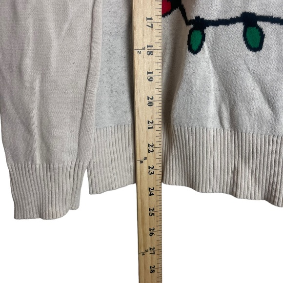 WITH A TWIST Women’s Ivory Christmas Sweater Size M Holiday Lights Pullover - Picture 3 of 6